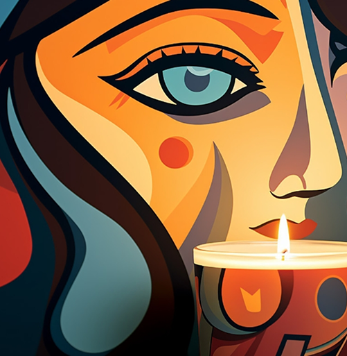Abstract Woman Candle Art details-Krystovallia